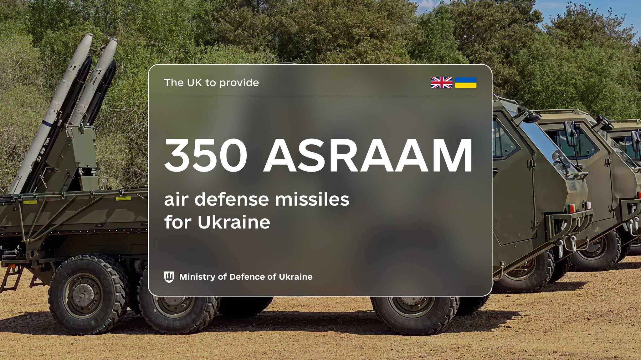 UK to give Ukraine 350 ASRAAM missiles