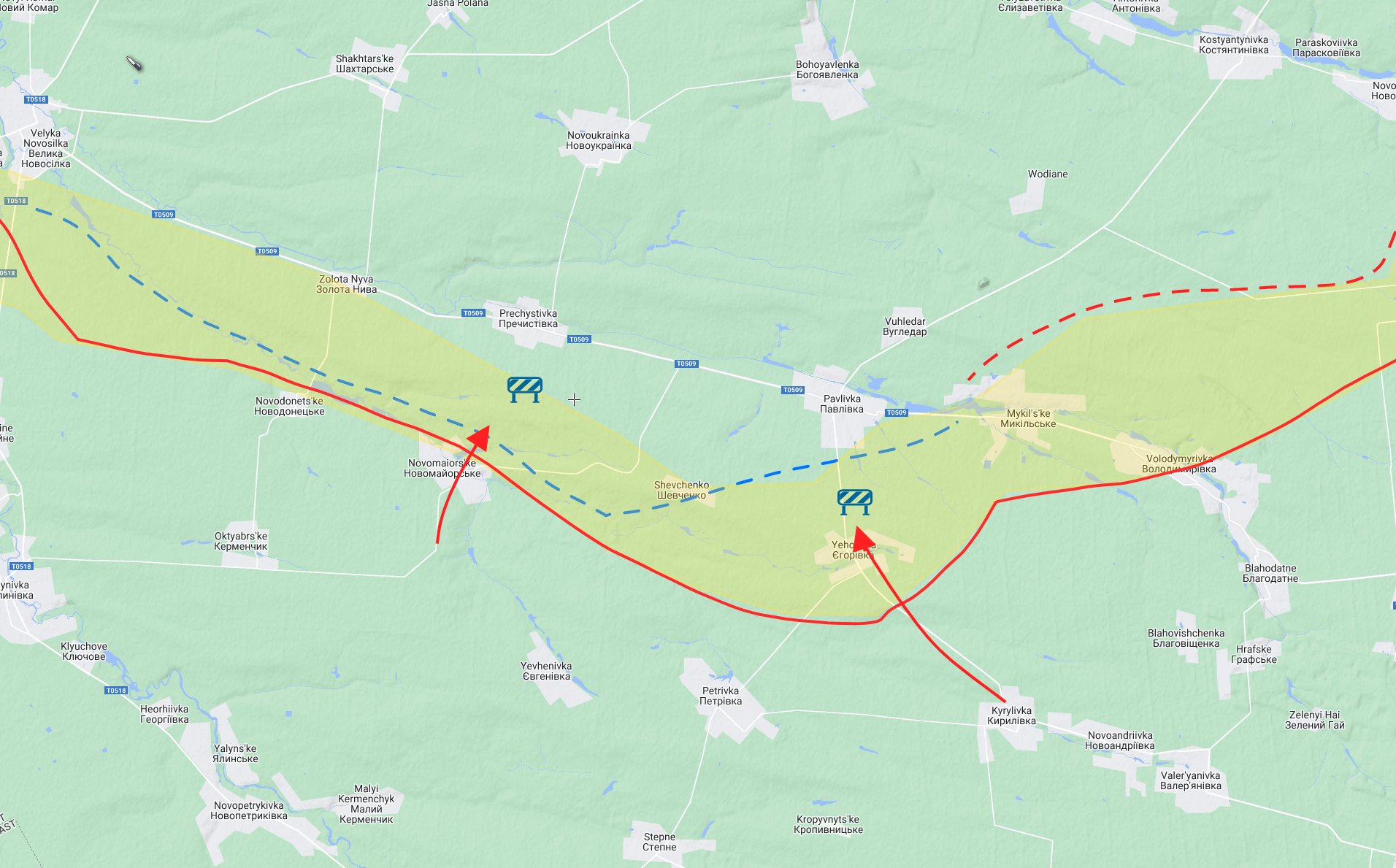 Unsuccessful advance of the 58th CAA of RuAF near Pavlivka