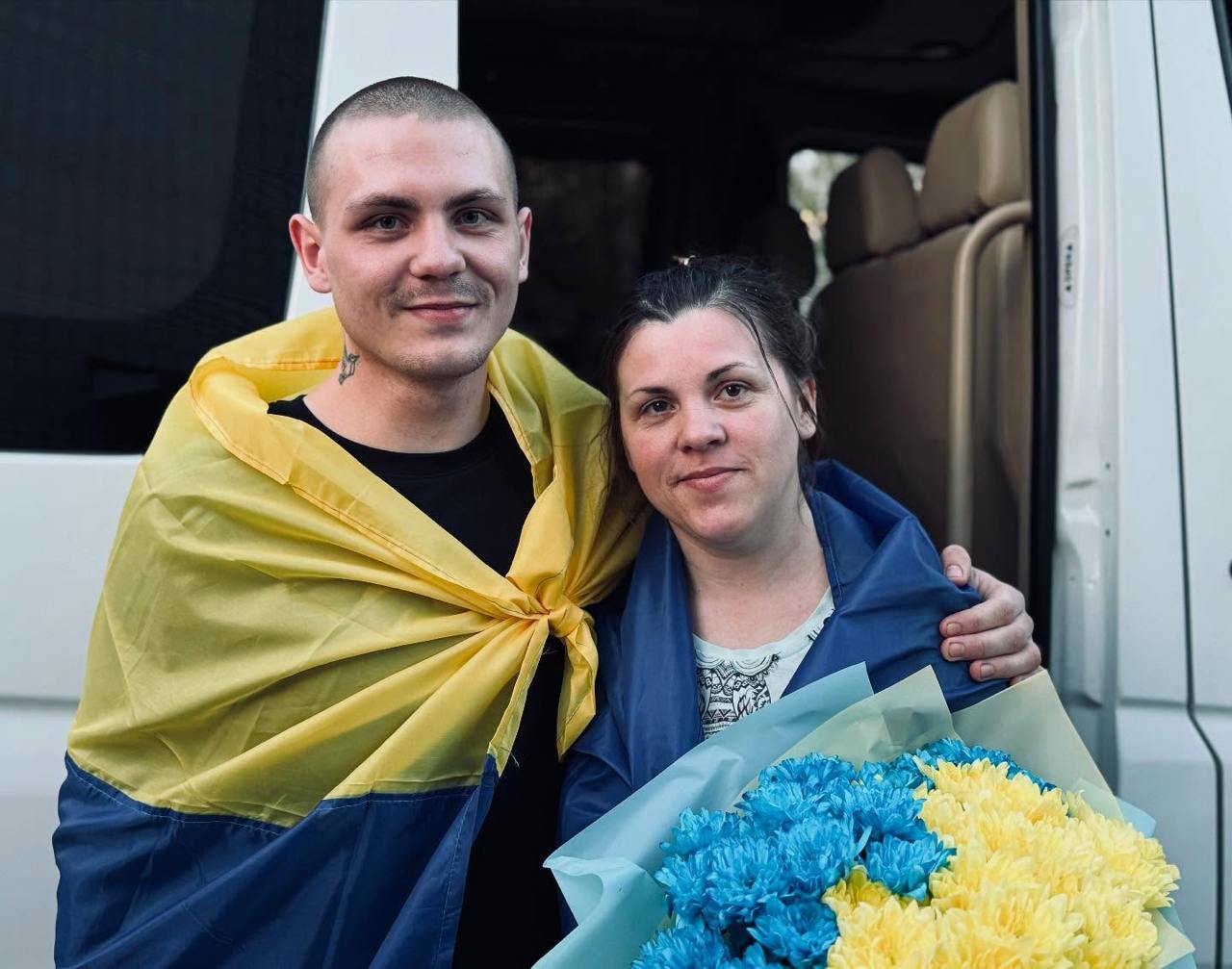Son and mother reunited after three years in Russian captivity