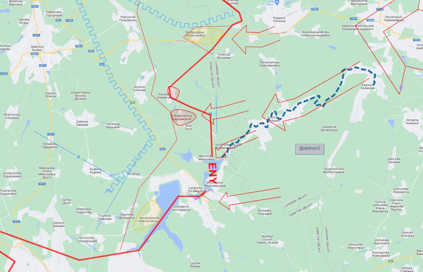 South of Popasna: advances and combats (Kingdom of the Forces)