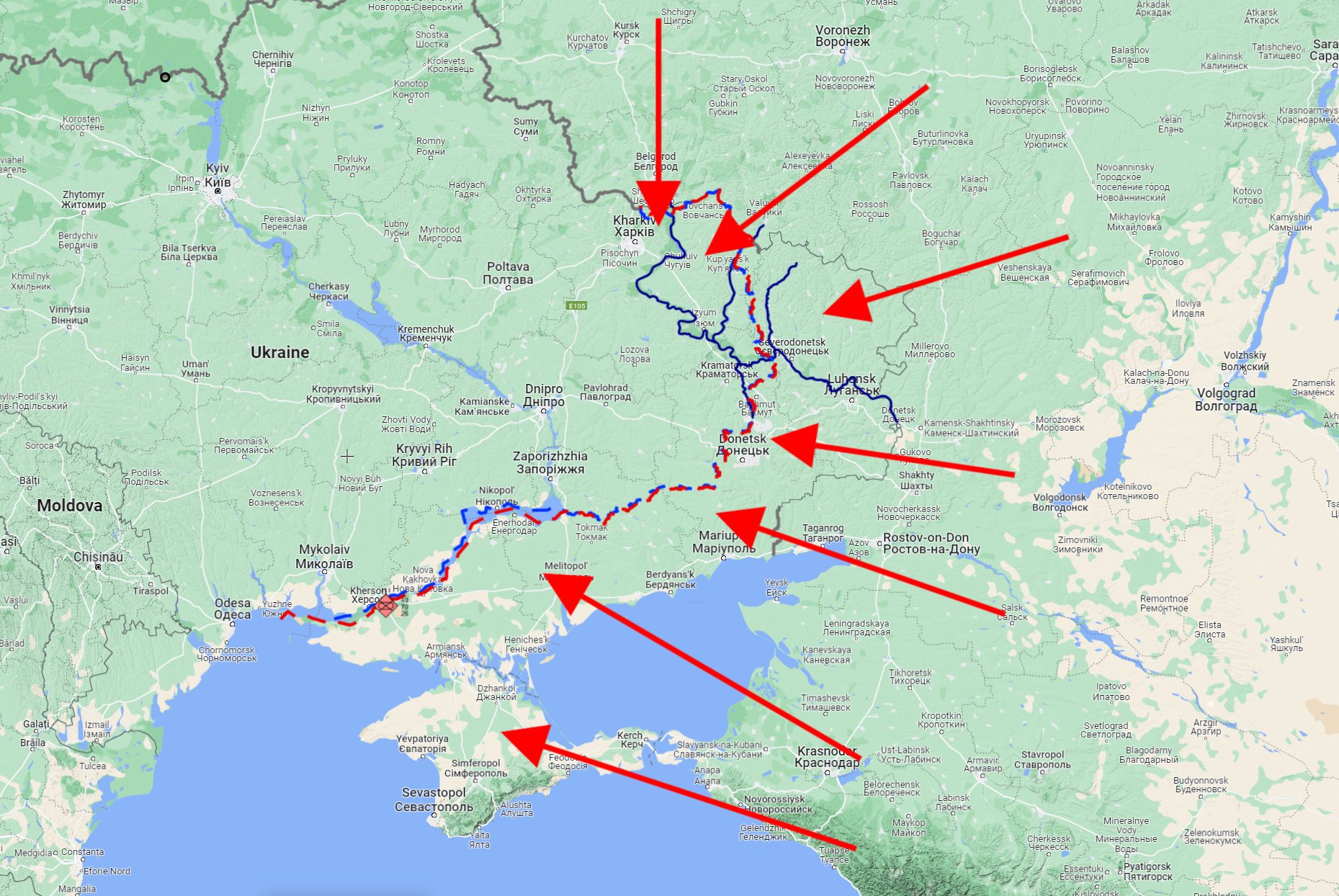 Map of Russian attack origins in Ukraine: Questions for Sullivan?