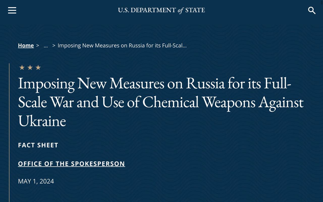 US accuses Russia of using chemical weapons in Ukraine