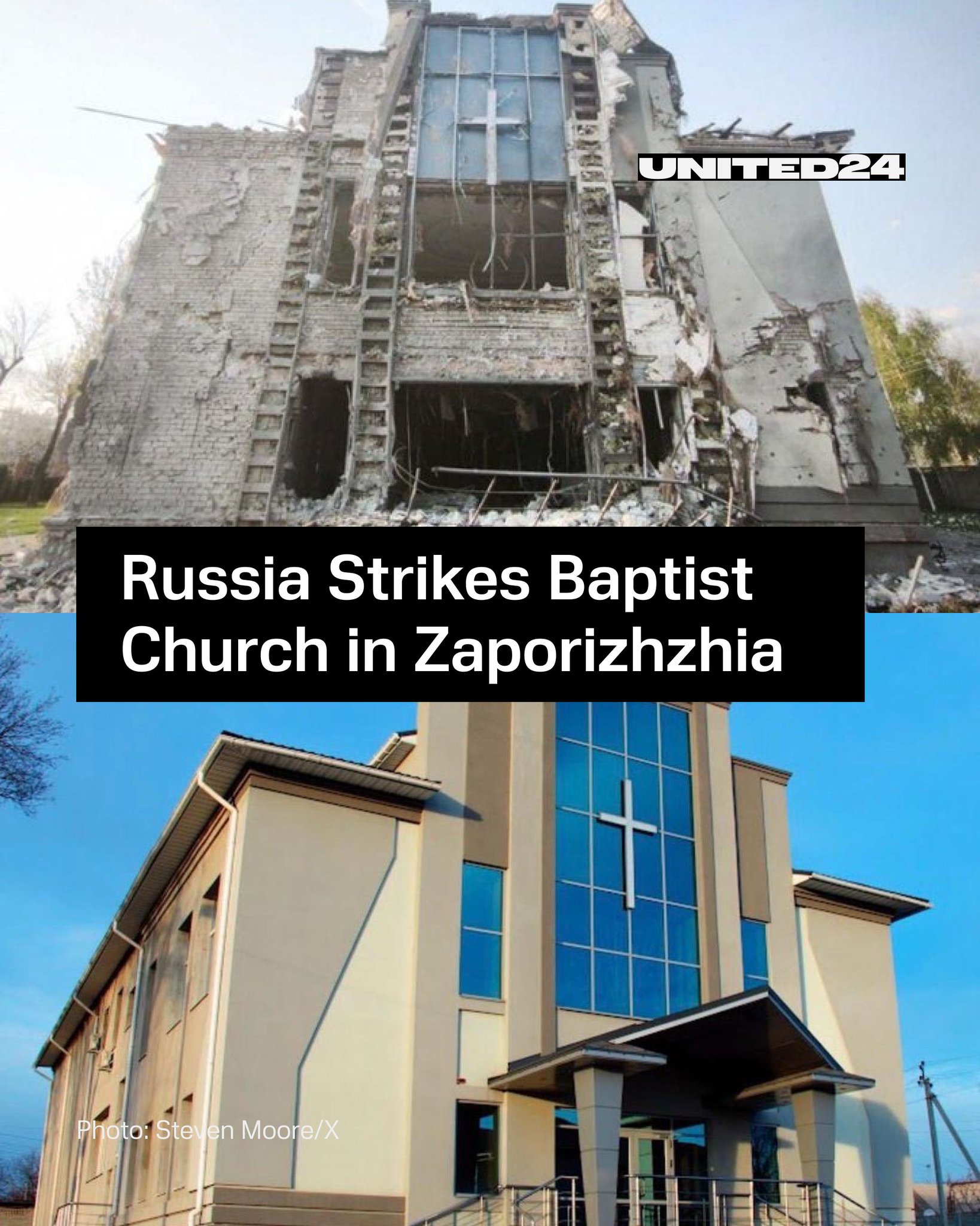 Russian Strike on Baptist Church in Zaporizhzhia Kills One