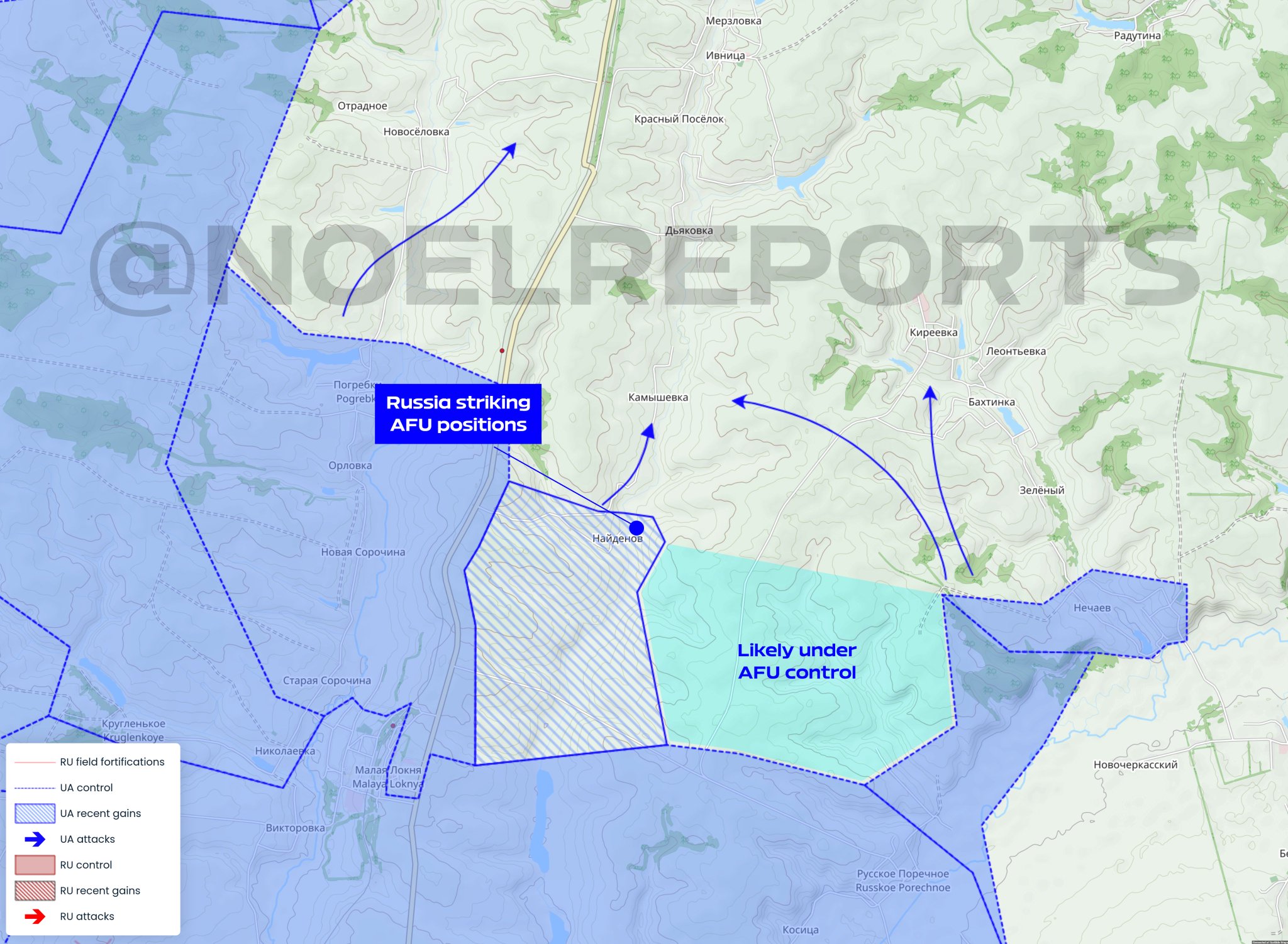 Ukraine captures Naydenov, advances toward Kamyshevka