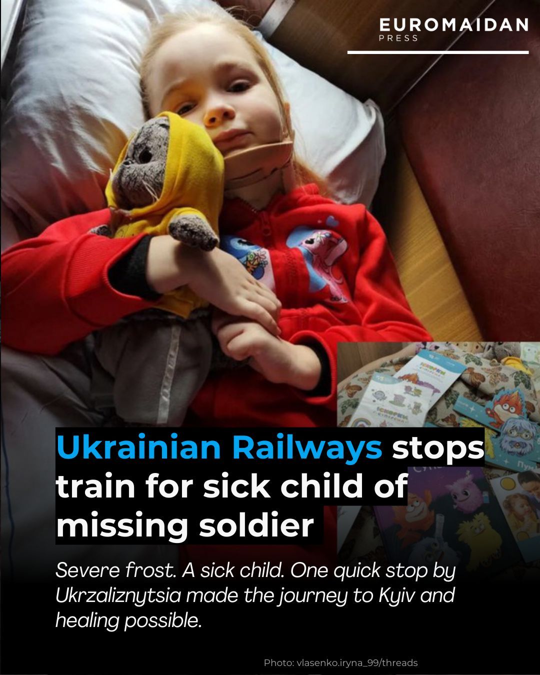 Railway workers aid mother with ill child