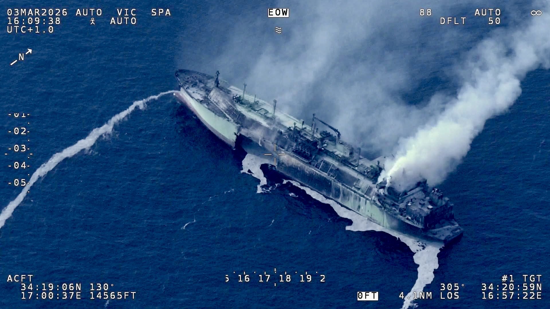 Ukrainian blogger posts aerial images of crippled ship before sinking
