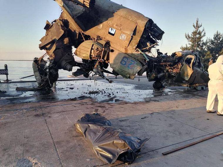 Helicopter shot down on first day of war recovered from Kyiv Sea