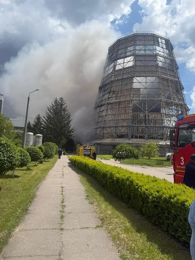 Fire at a heating power plant in Bila Tserkva district
