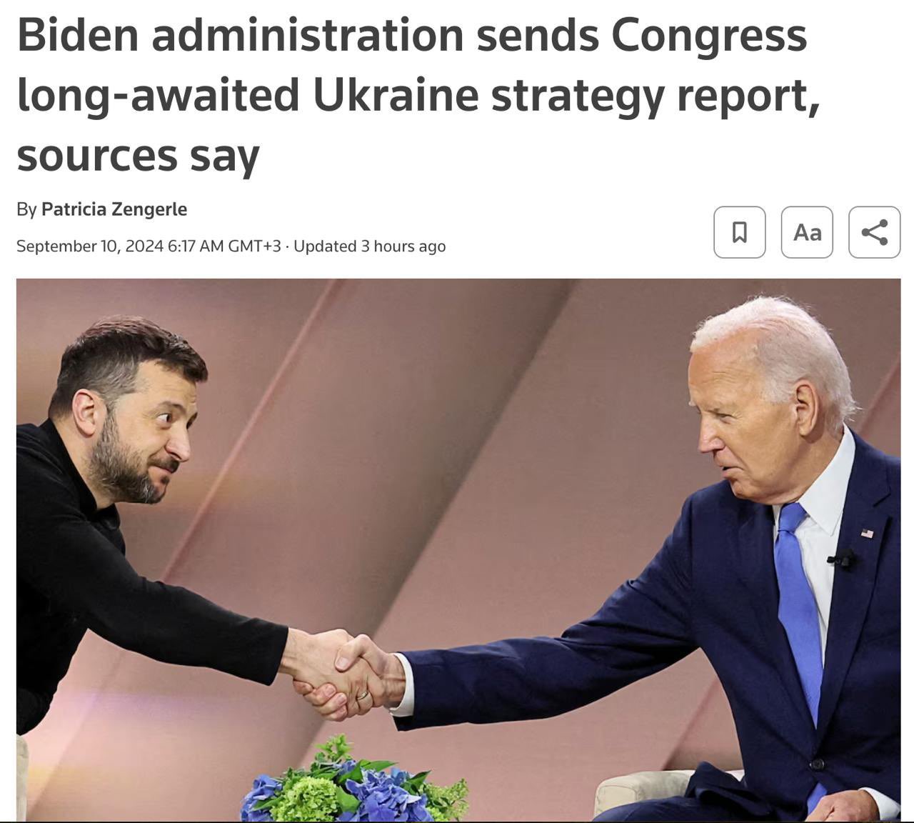 White House sends classified Ukraine strategy report to Congress