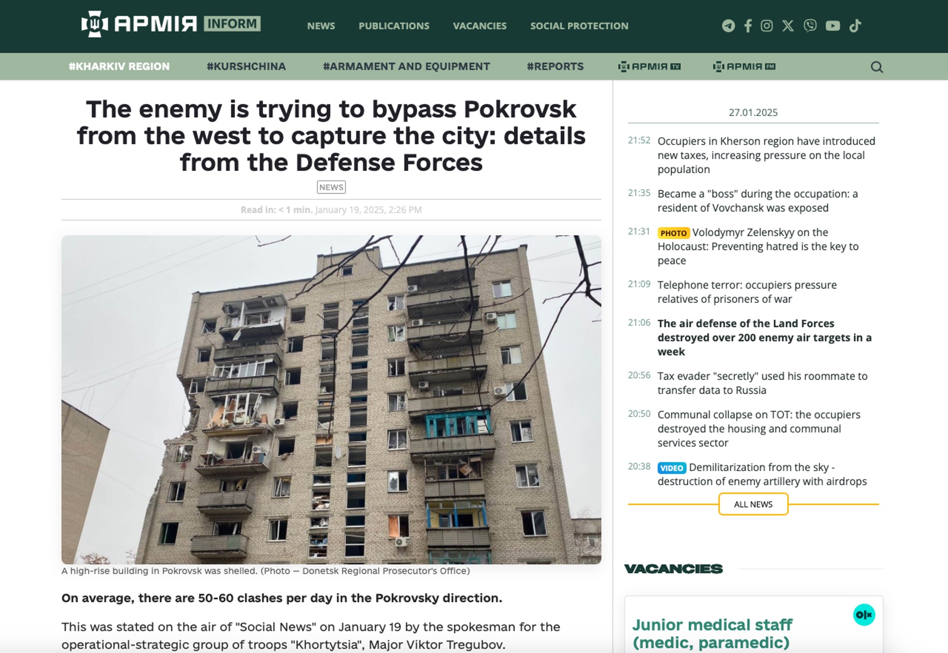 Operational Overview: Tregubov reports western bypass attempt