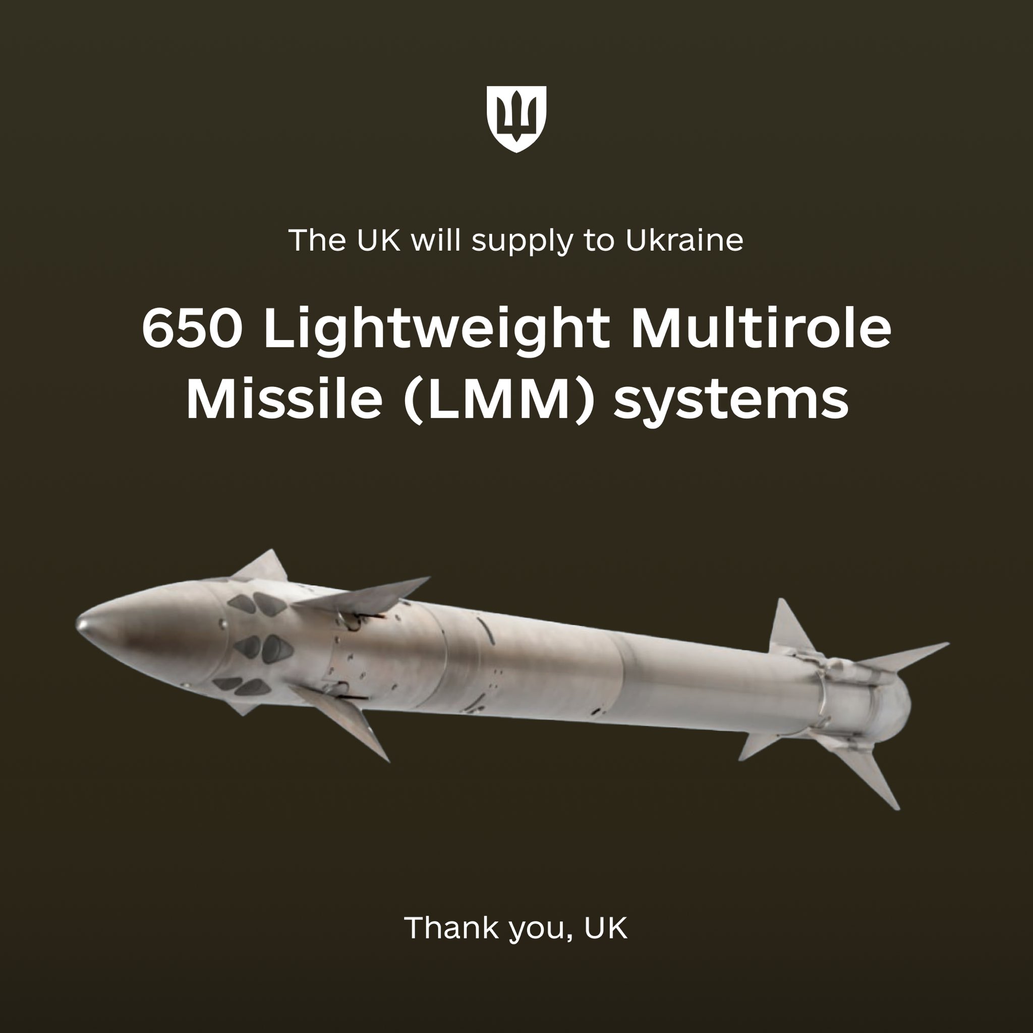 The United Kingdom will supply 650 LMM systems to Ukraine