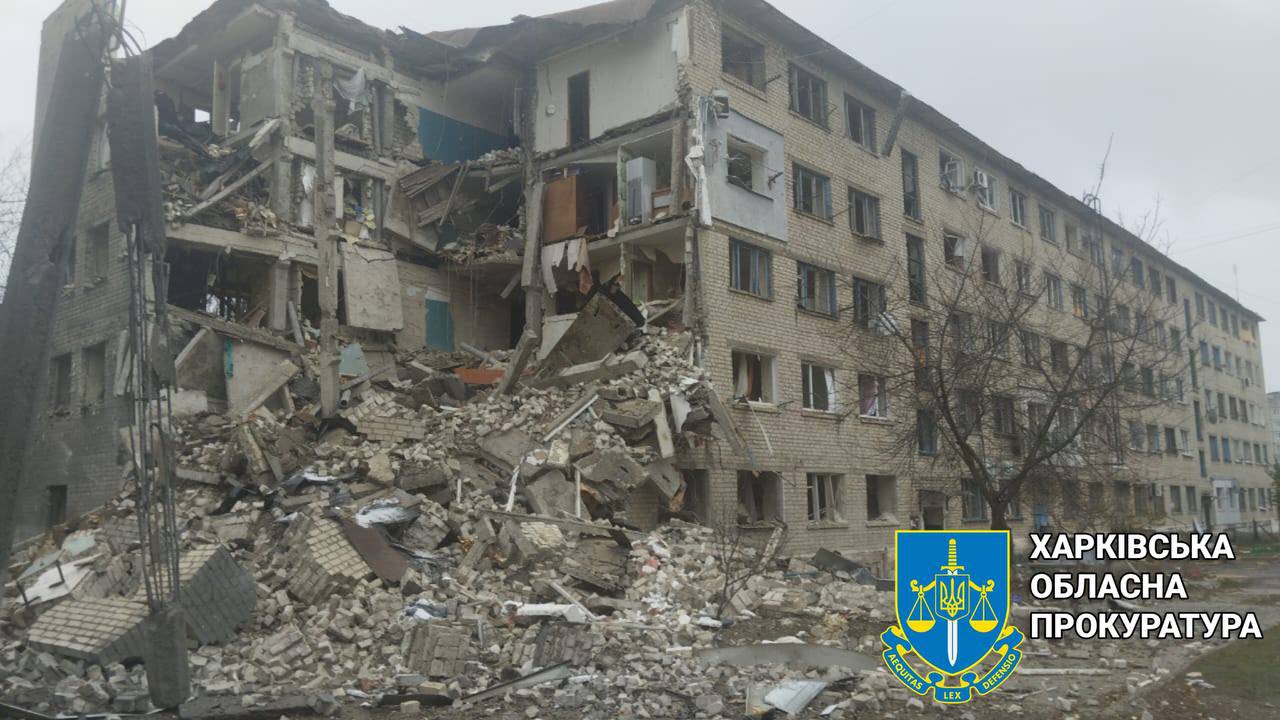 Russia hit five-story building in Kharkiv region