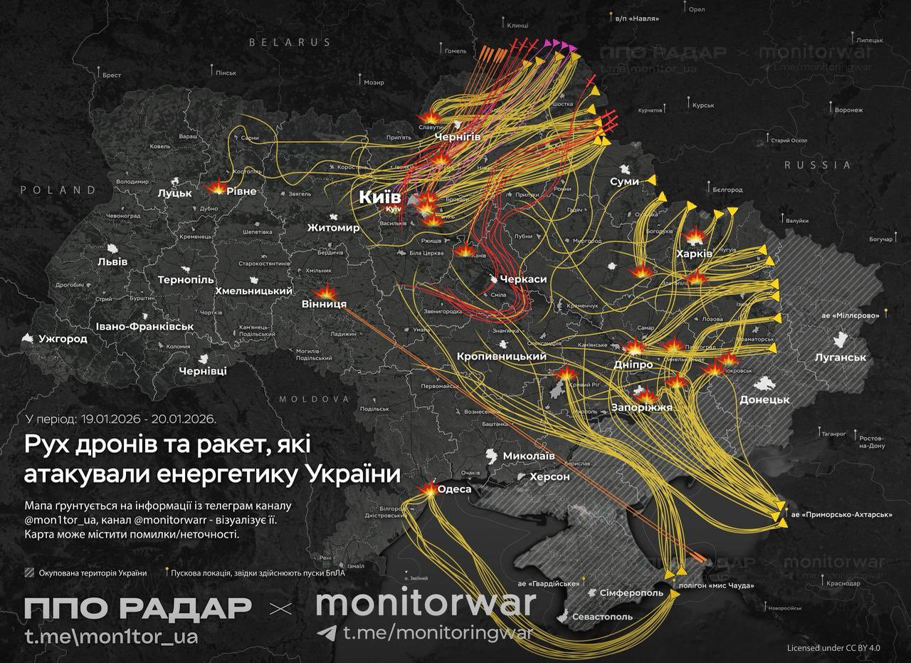 Approximate Russian missile and drone route