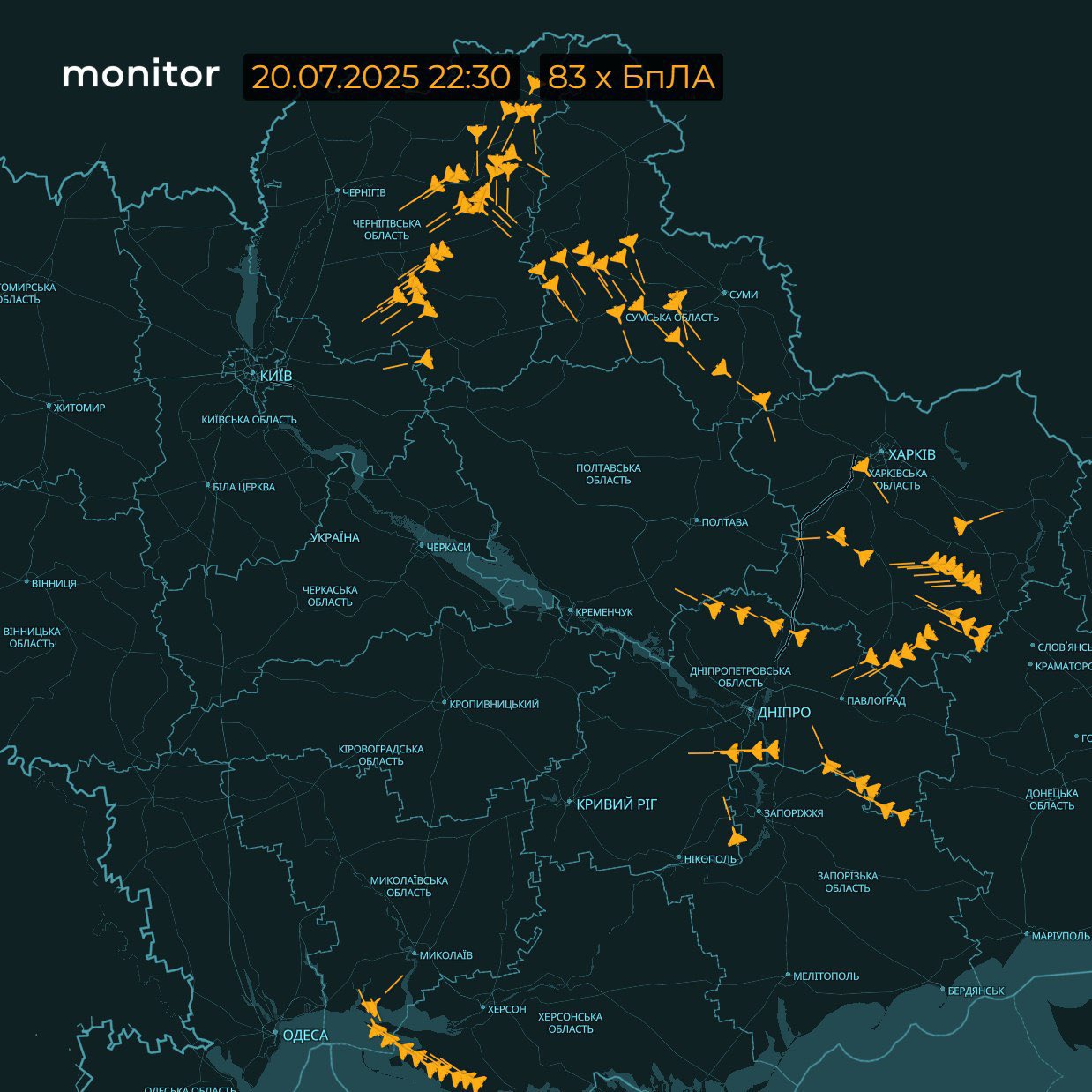 Russia attacks Ukraine with Shahed drones and missiles