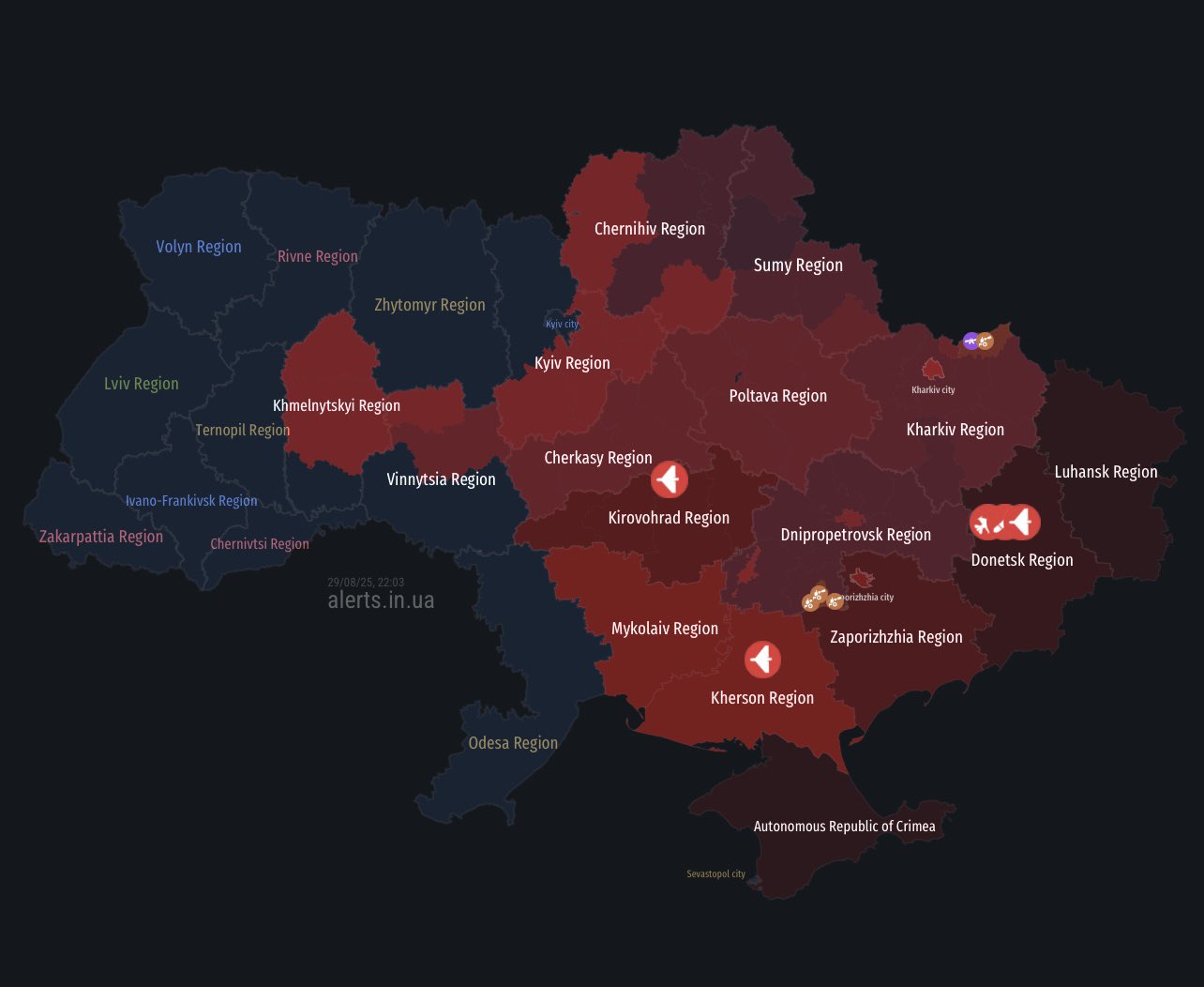 Ukraine now. Not good night is coming.