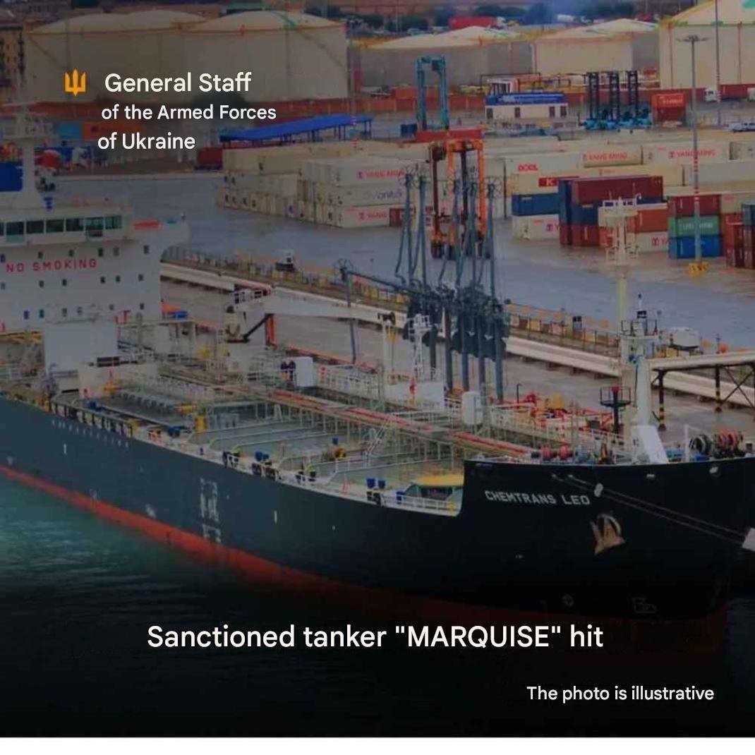 Ukraine Strikes Sanctioned Russian Shadow Fleet Tanker Near Tuapse