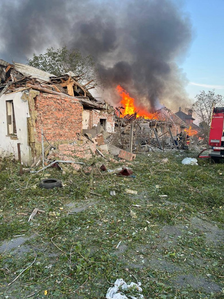 Russian missiles hit Zhytomyr region: one dead, damage to facilities and homes
