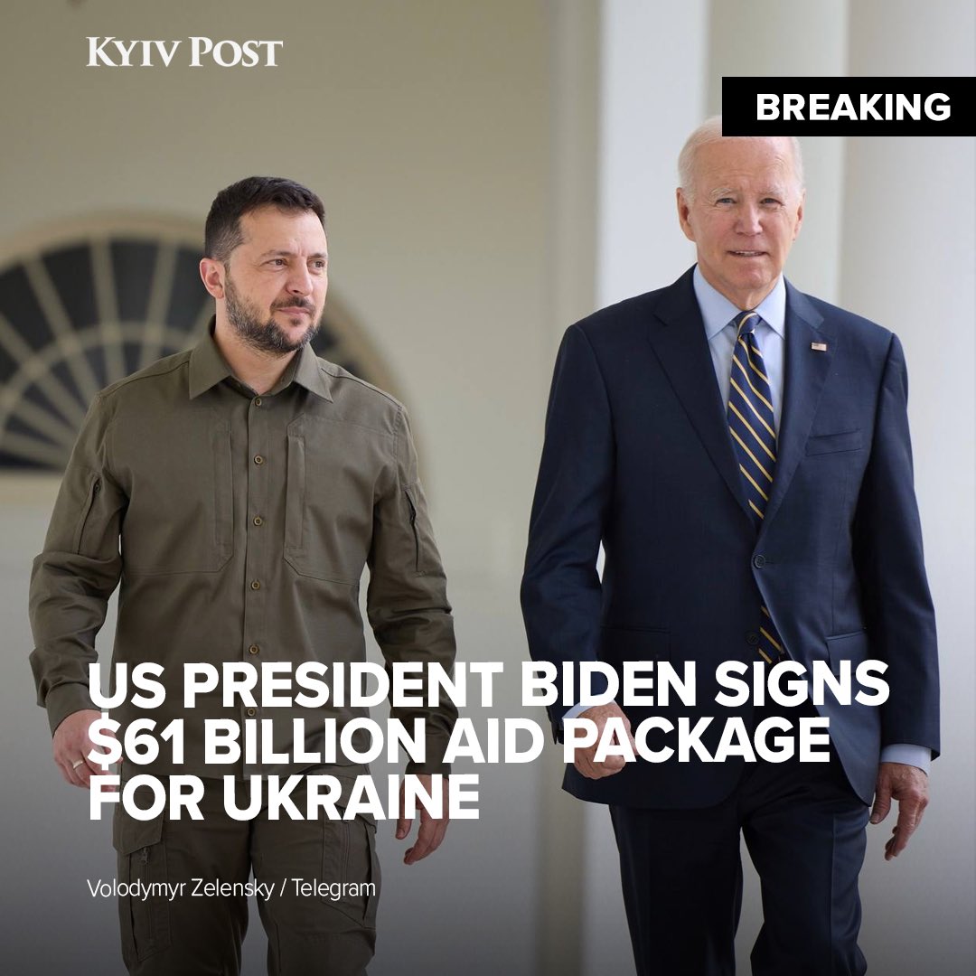 Biden signs $61 billion aid bill for Ukraine
