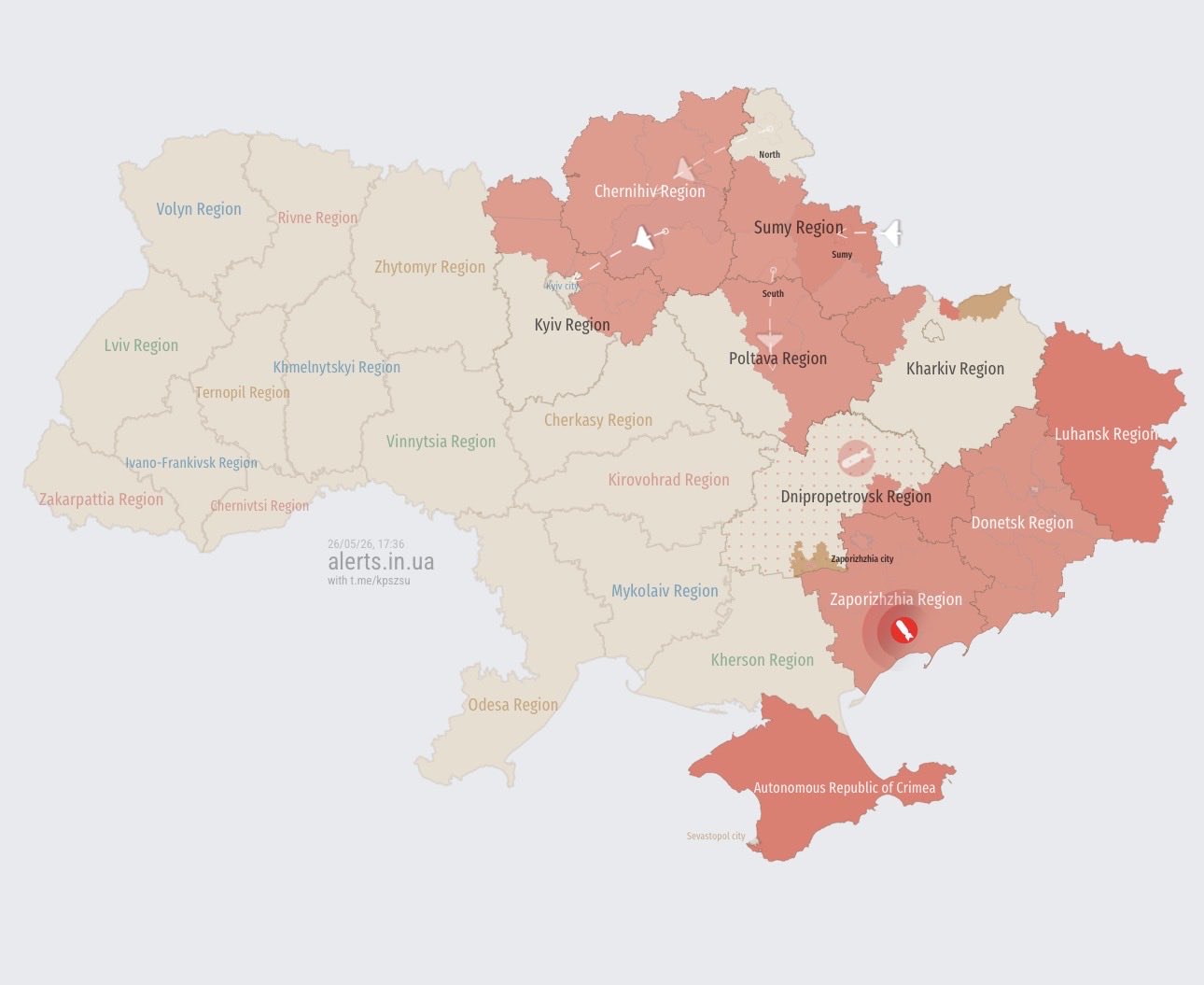 High threat of Russian attack drones on Kyiv