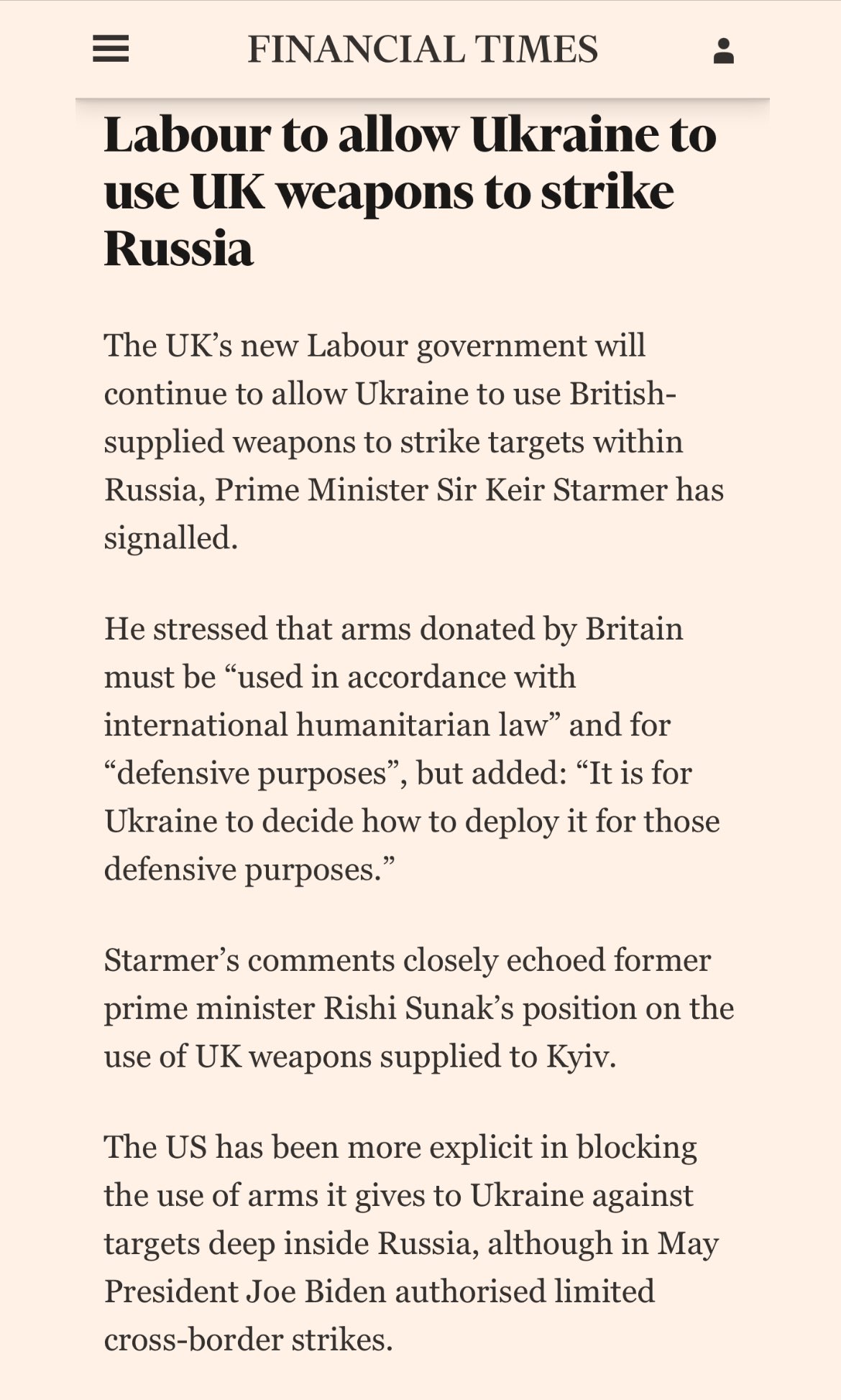 UK’s Labour government allows Ukraine to strike Russian targets with British weapons