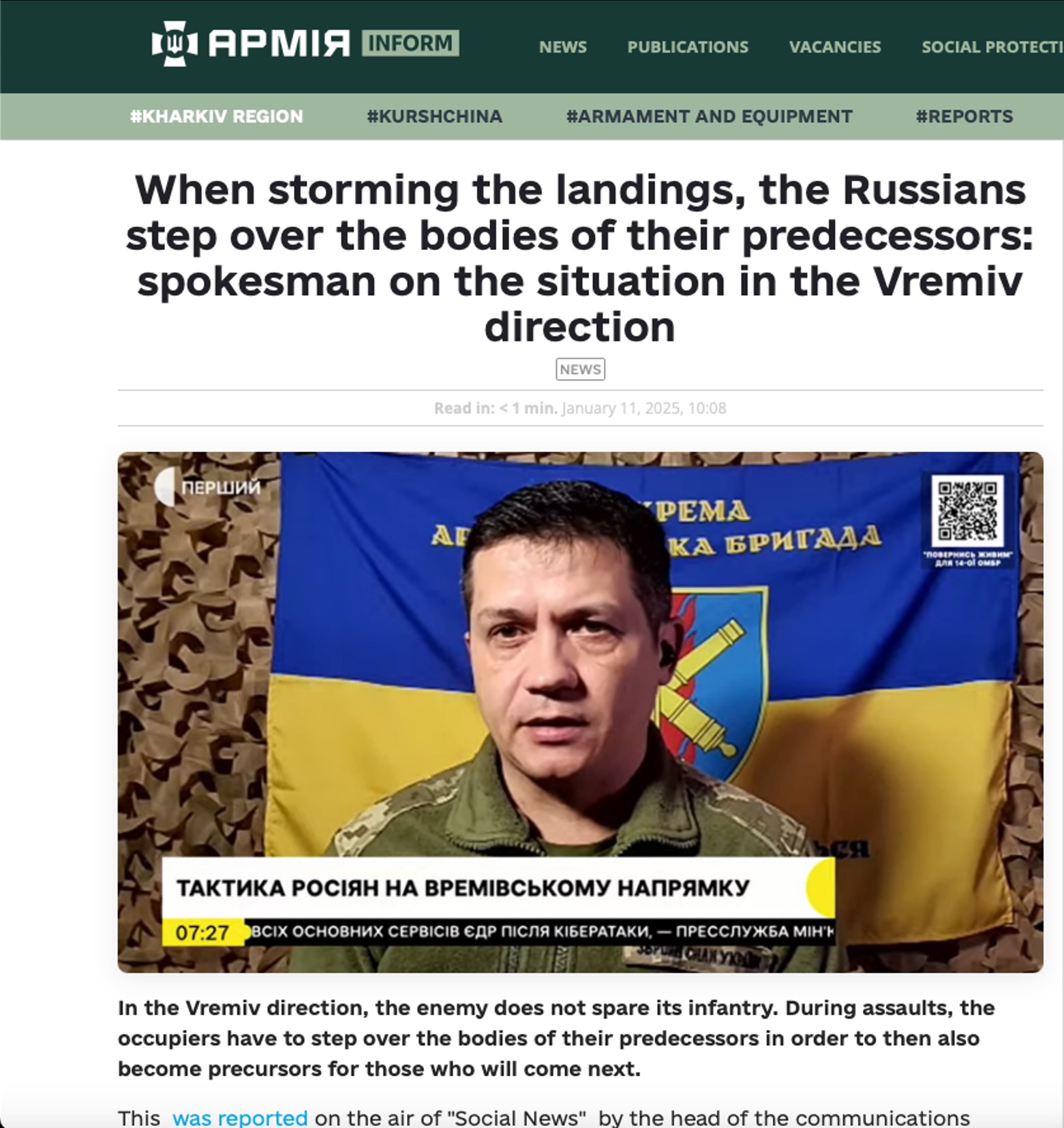 Advances of Russian Armies in Velyka Novosilka (Jan 2025)
