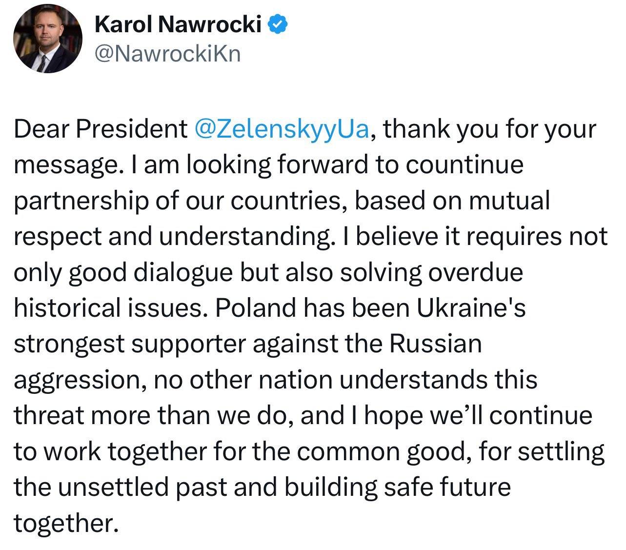 New Polish President Nawrocki assures Zelensky of continued partnership