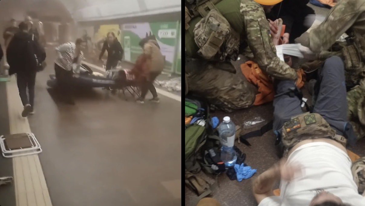 Missile debris hits man at Kyiv metro station, Scottish volunteer gives aid