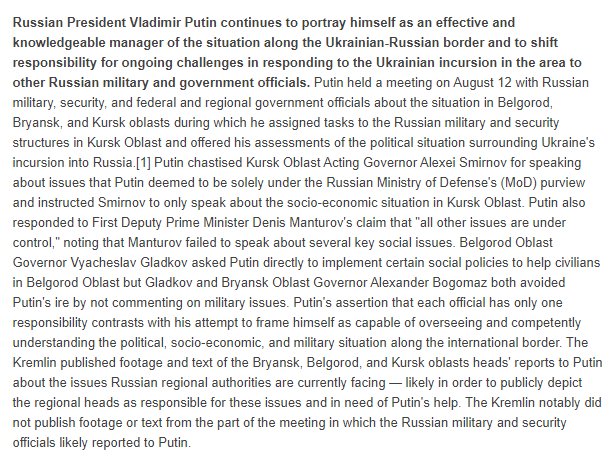 Putin Blames Others for Ukraine’s Kursk Invasion