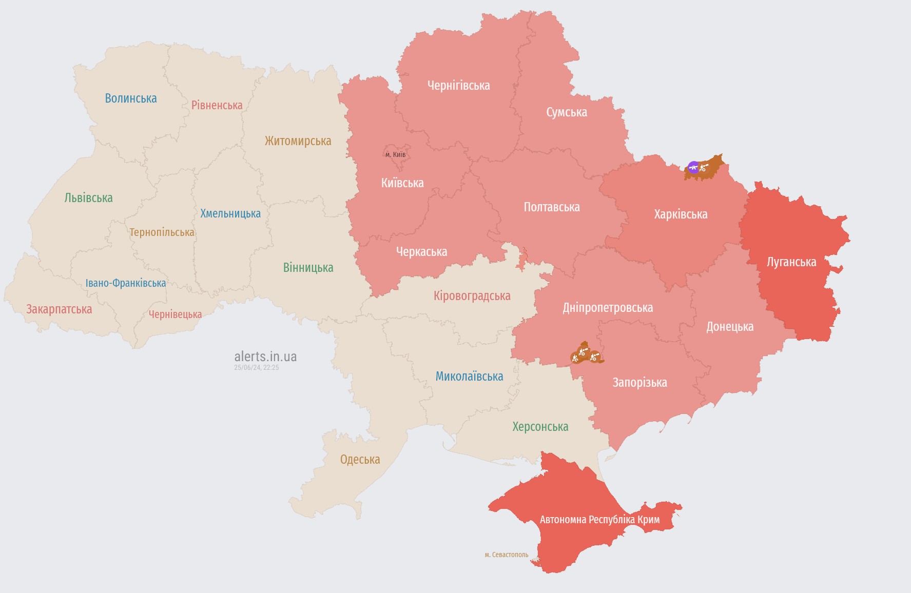 Threat of ballistic weapon use in areas under alarm