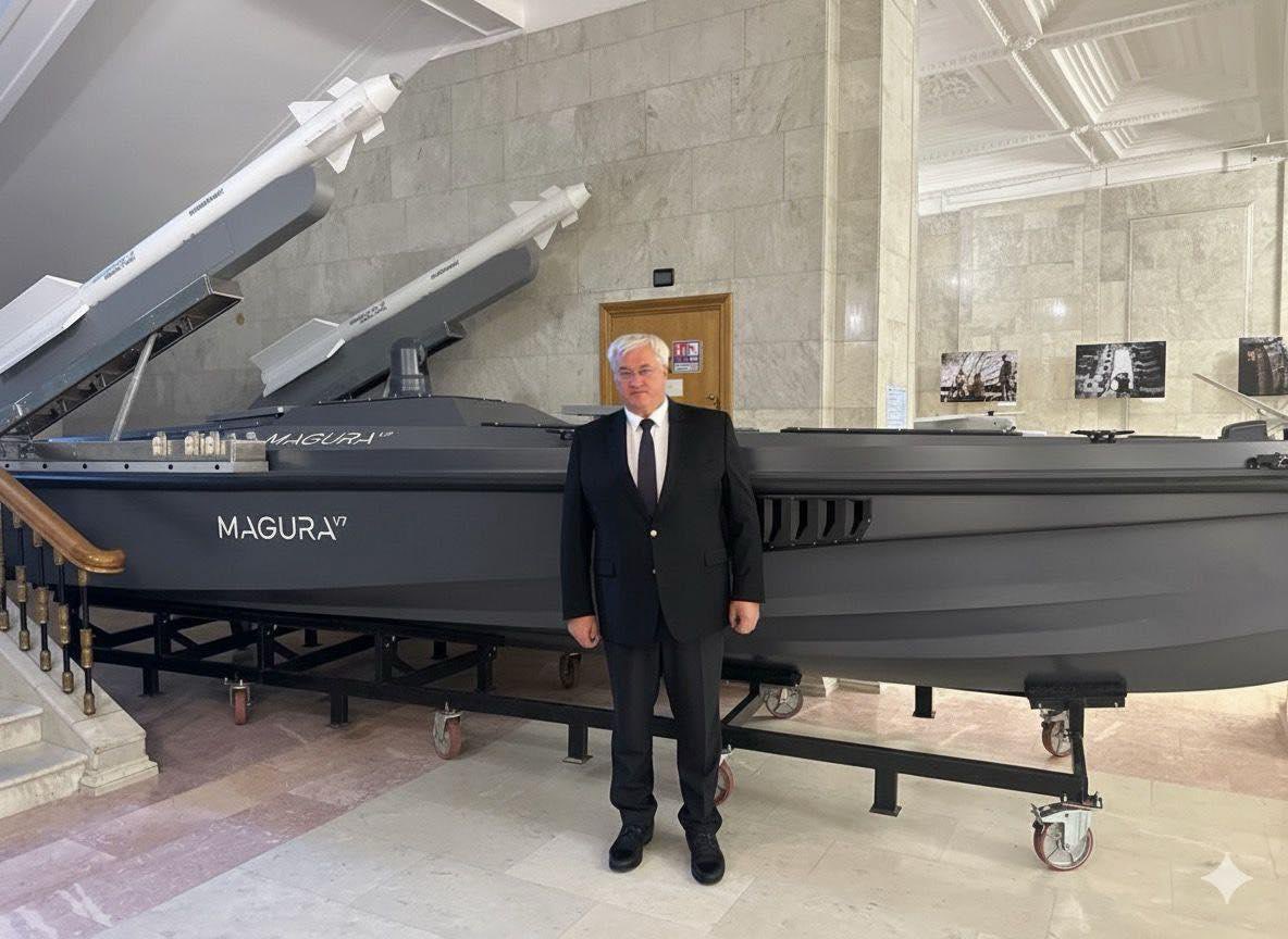 Magura V7 naval drone showcased in Ukraine