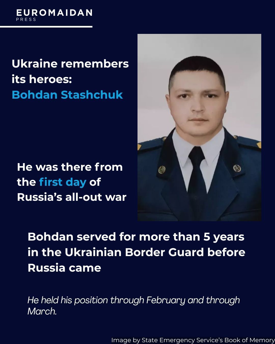 SSgt Bohdan Stashchuk: Dignified Defender of Ukraine’s Border