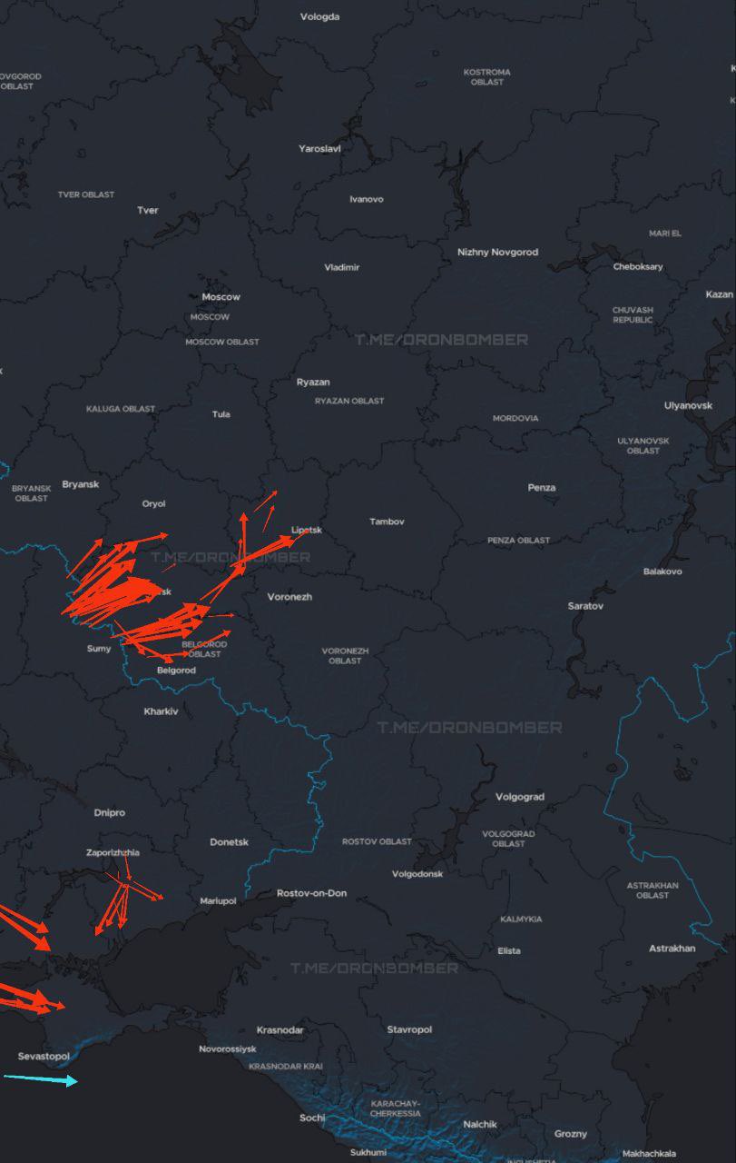 Large-scale drone attack reported on Russia and temporarily occupied Crimea