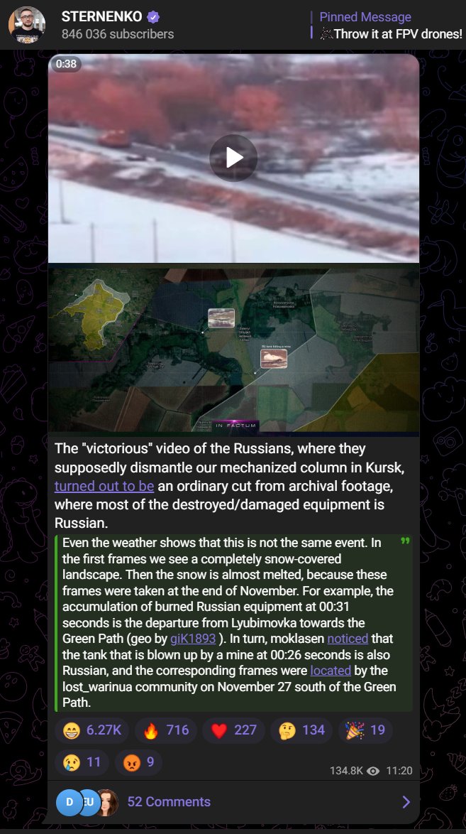 Northern Grouping channel accused of selling old Russian losses in Kursk