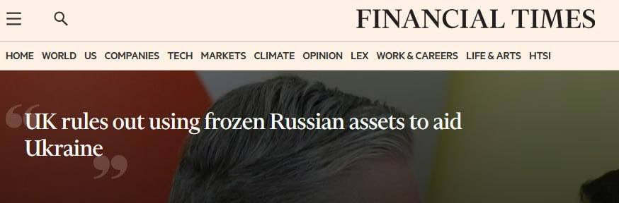 UK abandons expropriation of frozen Russian assets after EU failure