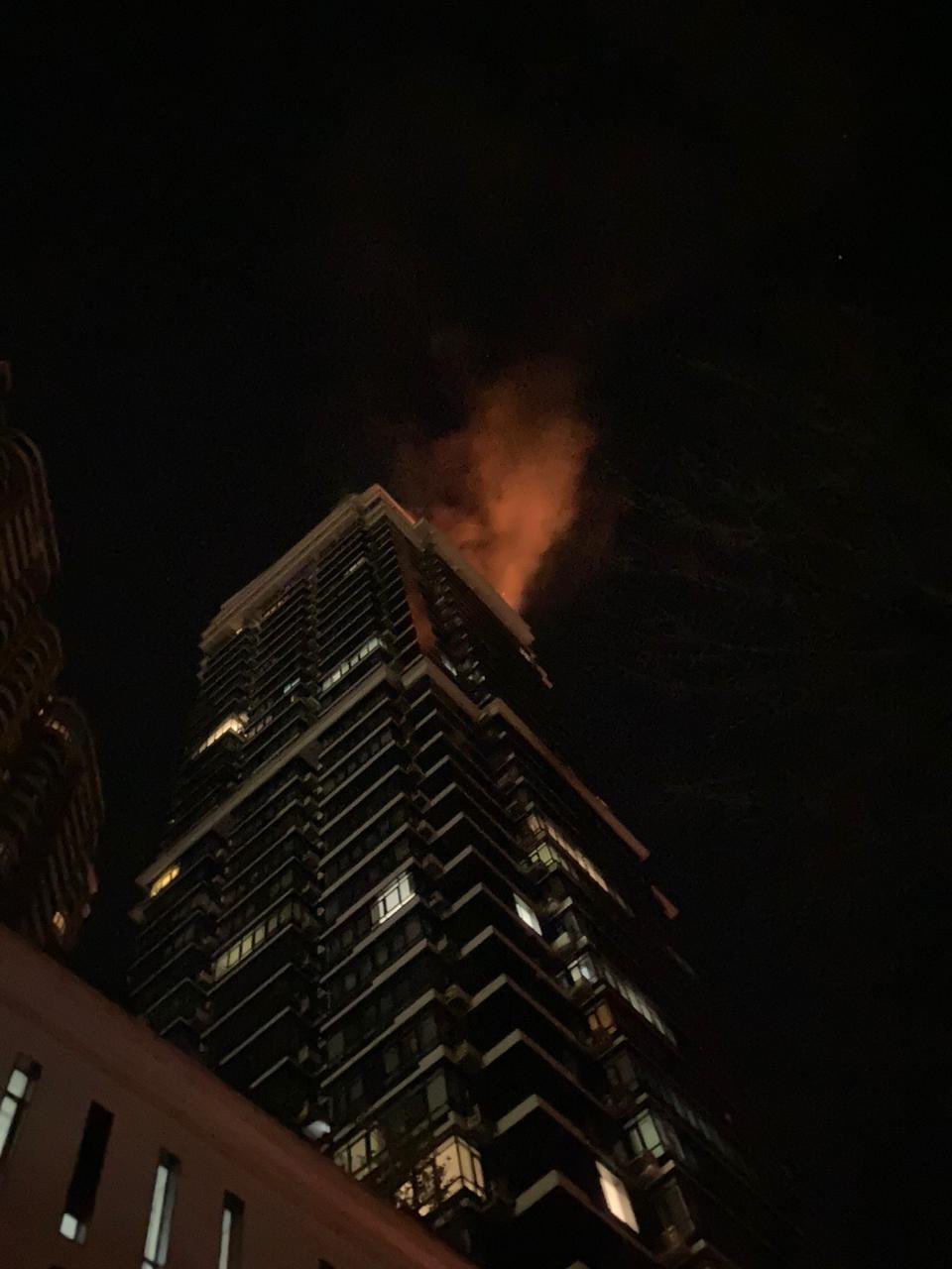 Russian drone hits Kyiv apartment building