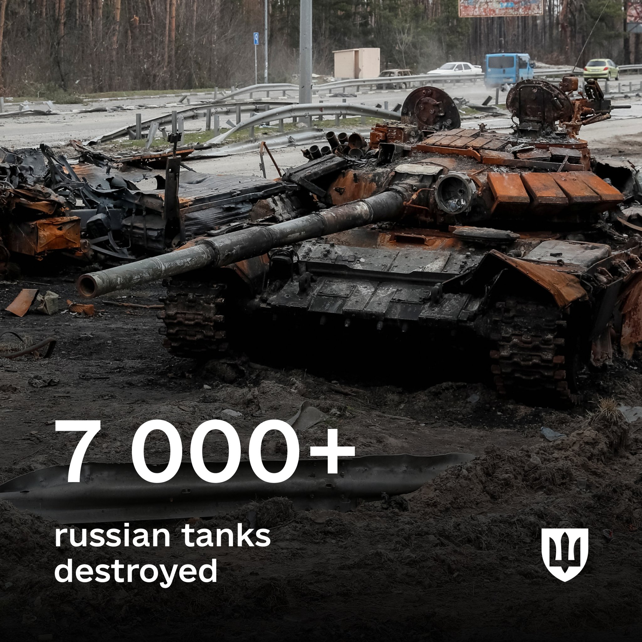 Ukraine destroys over 7,000 Russian tanks
