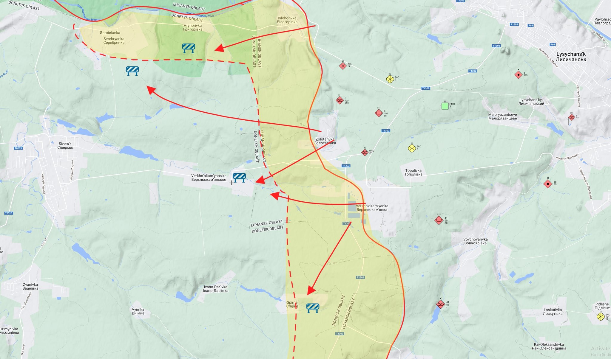 RU tactical group stalls near Sivers’k; villages not under control
