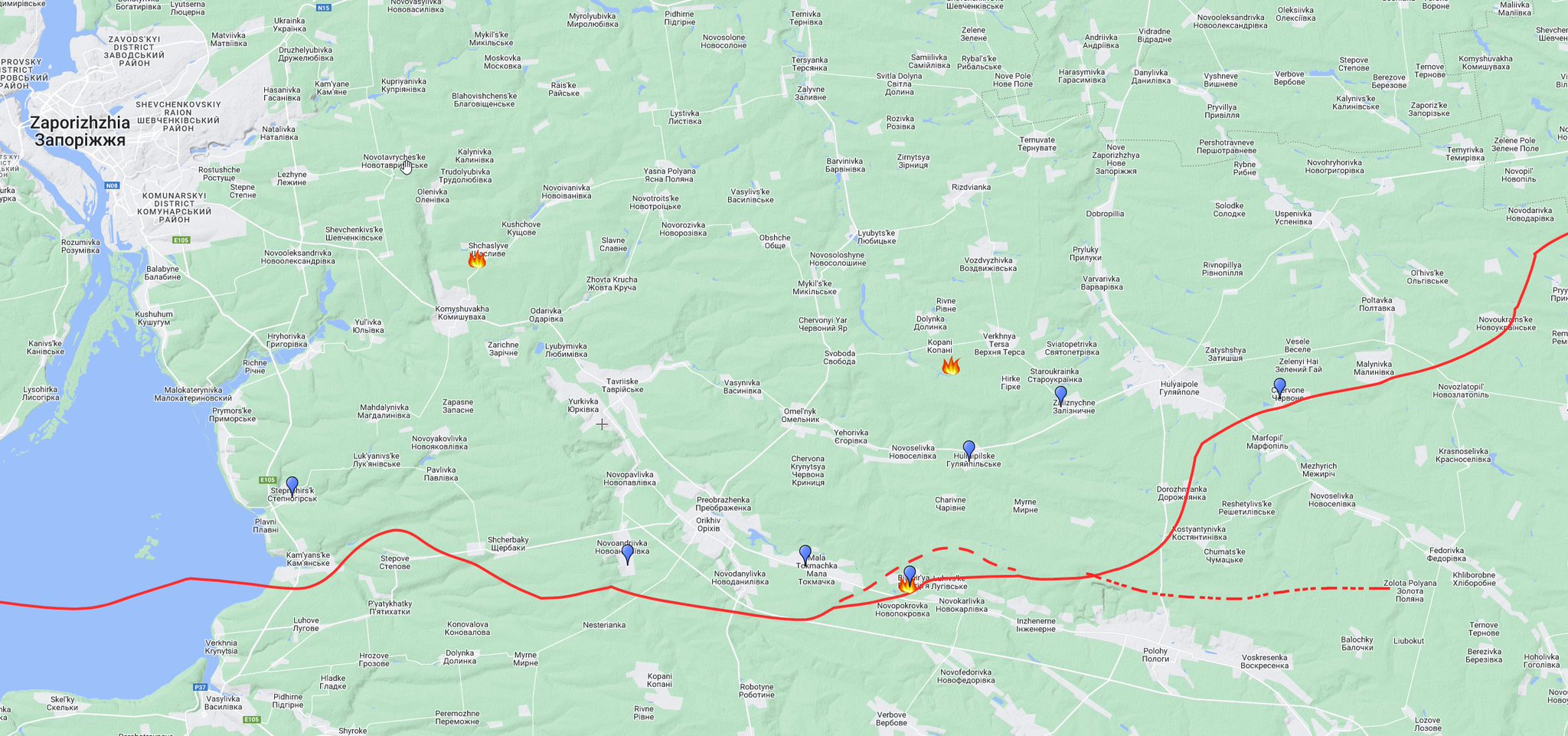 Zaporizhzhia: fire and shelling in Bilohir’ya, no UA news good sign
