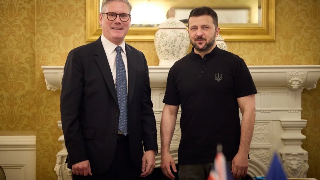 Zelensky meets UK PM Starmer, praises support