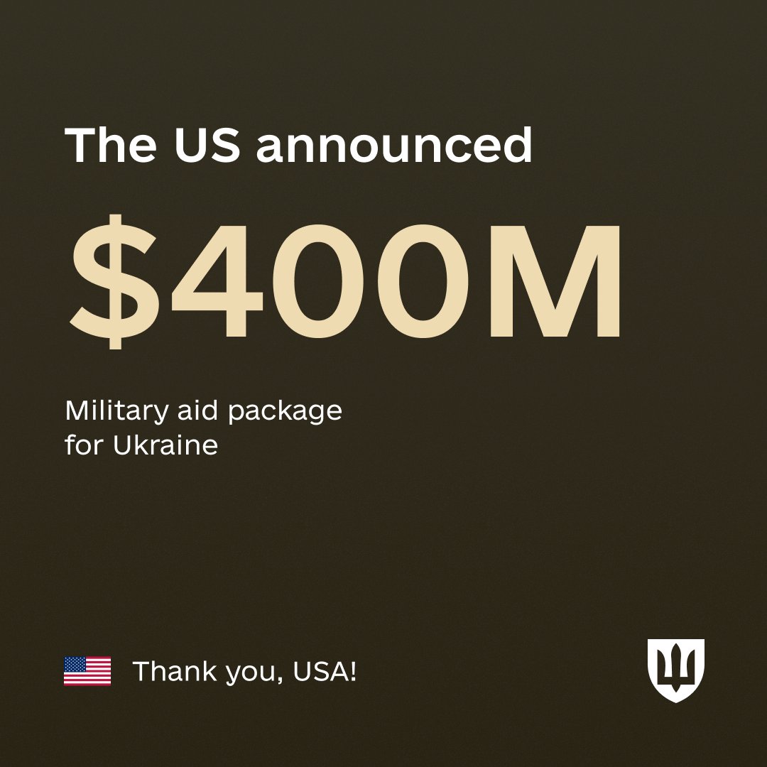 US announces $400M military aid package for Ukraine