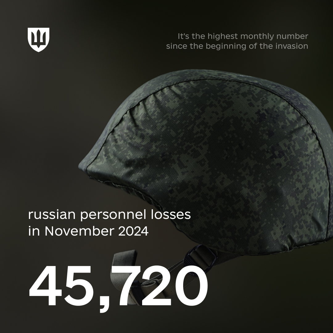 Russian losses hit record high in November 2024