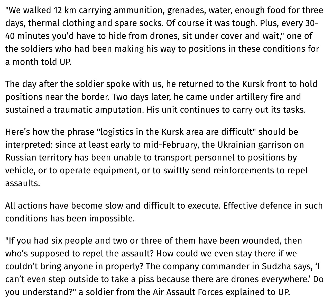 Ukrainian garrison struggles in Kursk region