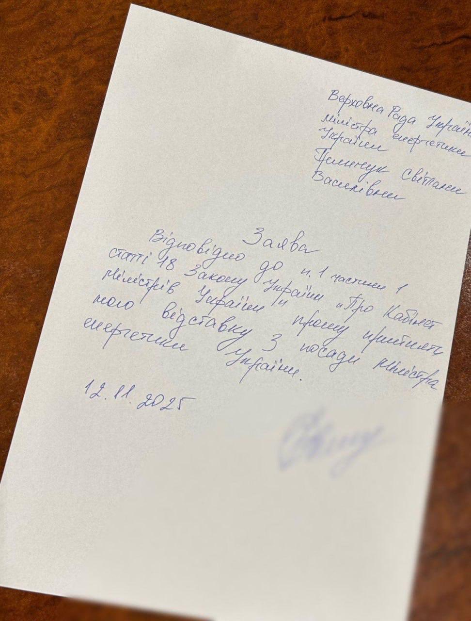 Energy Minister resigns