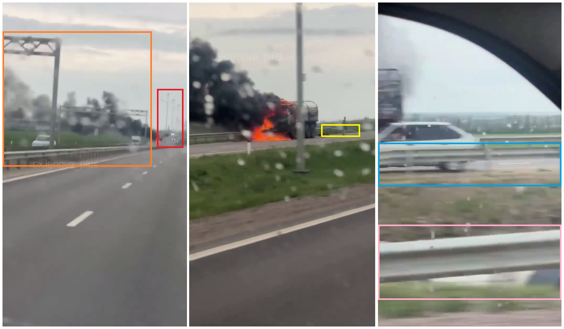 Russian military truck destroyed on Mariupol-Rostov highway, 150 km from front