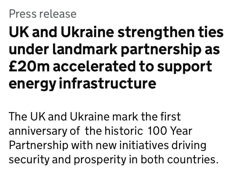 UK allocates £20m for Ukraine’s energy recovery