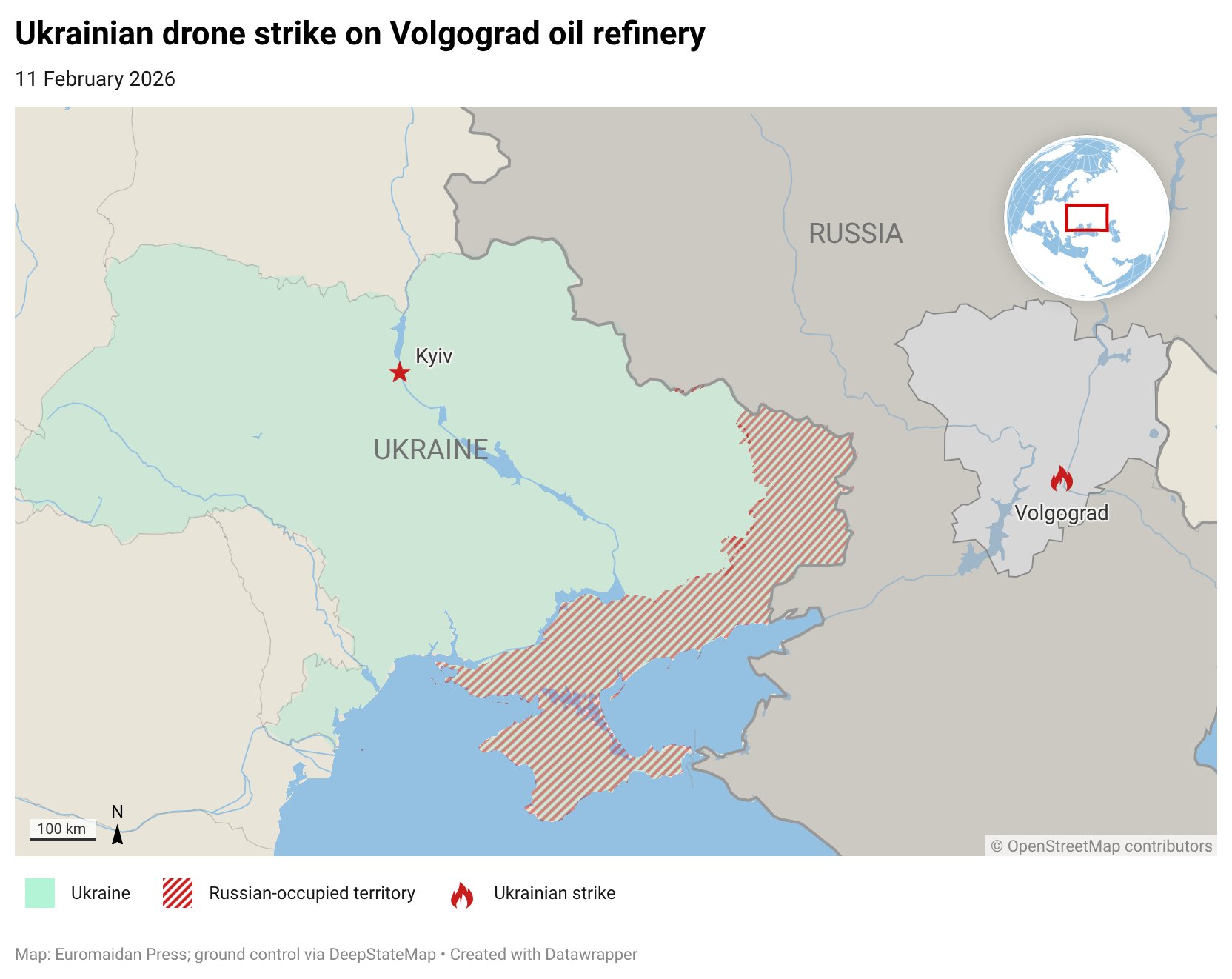 Ukraine drones hit Lukoil refinery in Volgograd, causing massive fire