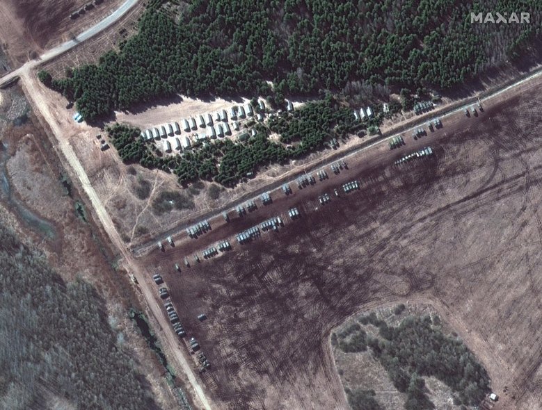 Satellite shows forces deployed on border