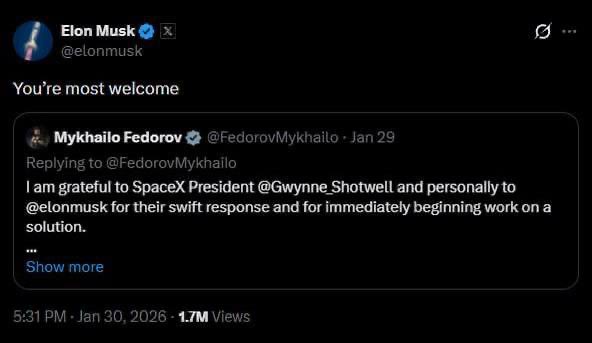 Musk prêt à aider contre drones russes via Starlink