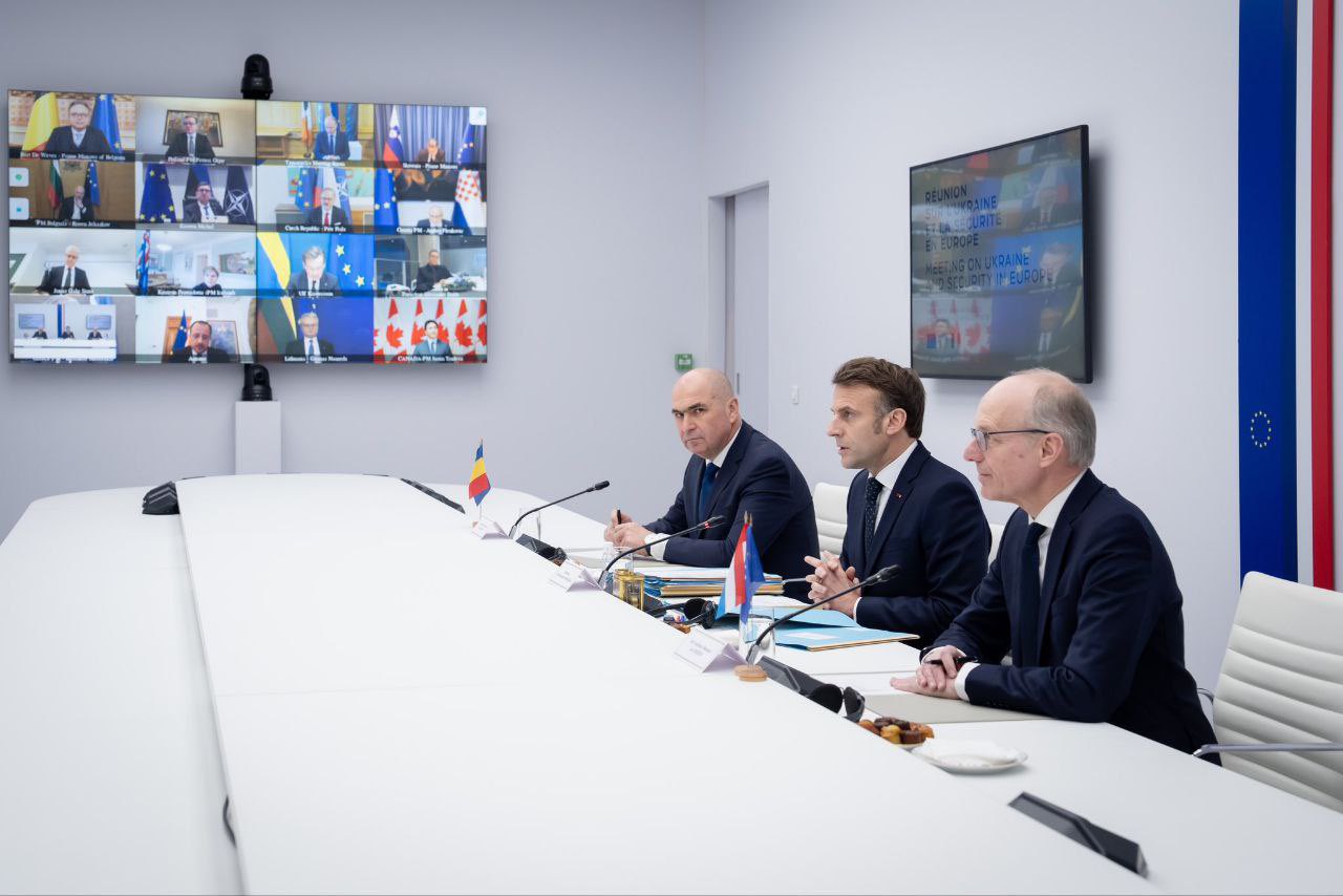 Macron: France guarantees peace and security in Europe, supporting Ukraine.