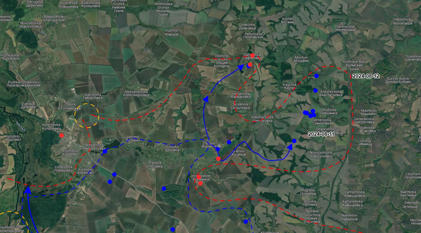 Ukrainian forces in Safonovka, at least 6 vehicle losses reported